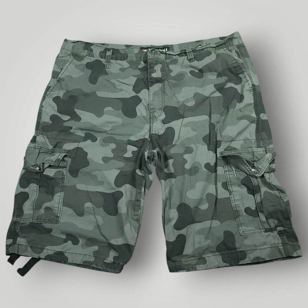 Southpole Shorts Mens 40  Y2K Style Baggy Cargo Camo Ripstop Grunge Bermuda